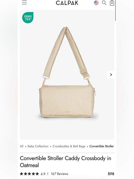 Calpak Handbags - Calpak Convertible Stroller Caddy Crossbody in Oatmeal